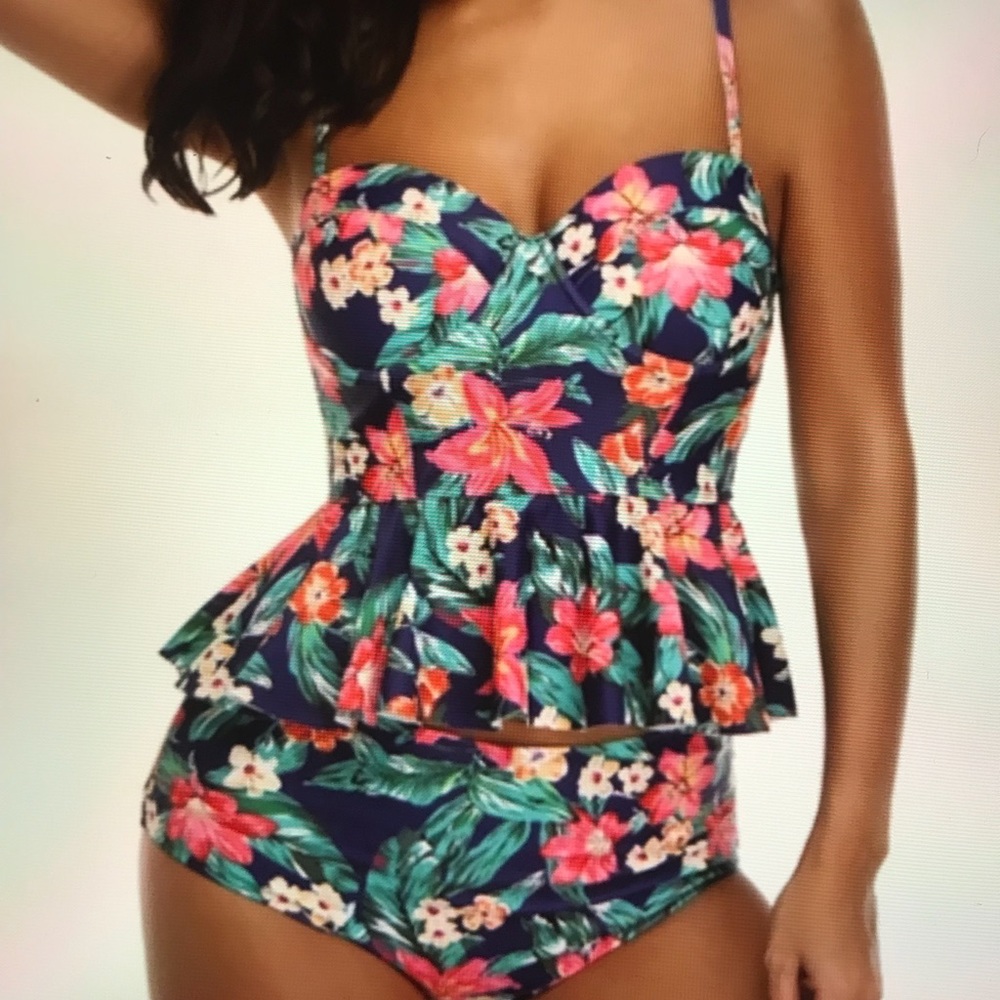 TANKINI 🏝🏖Floral, Two Piece, Pepulum